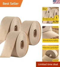 Ultra Durable Water-Activated Tape for Secure Packing 3Pk. 2.75 In, 450 Ft Br...