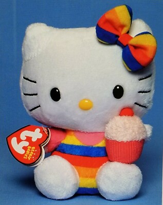 Ty Beanie Baby Hello Kitty Plush - Rainbow Cupcake 6