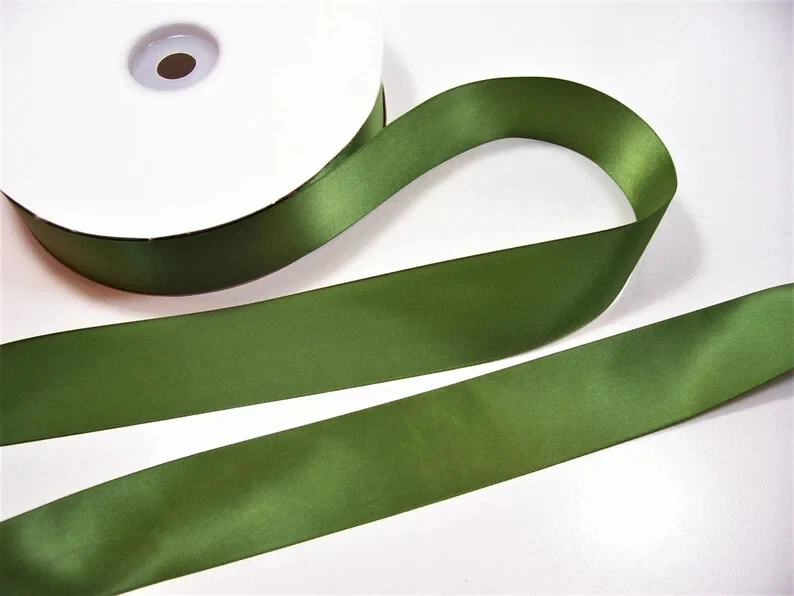 Moss Green Single-Face Satin Ribbon 1 1/2" wide x 8 yards Schiff Polyester B64 - Image 2 of 4