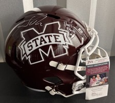 WILL ROGERS SIGNED MISSISSIPPI STATE BULLDOGS FULL SIZE HELMET JSA W/ HAIL STATE