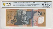 Australia First Prefix AA05 Macfarlane Henry $50 Banknote PCGS 65 PPQ #5048