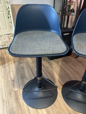 2x Adjustable Blue Grey Bar Stools John Lewis