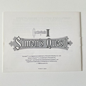 Castlevania II: Simon's Quest (NES Nintendo) CIB w/Manual Box TESTED