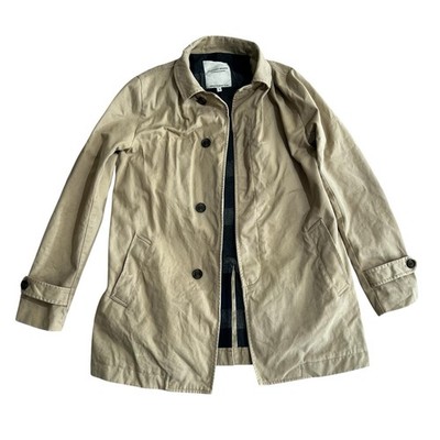 Academy Brand Beige Coat Jacket Mens Size S Cotton Mac Trench Style