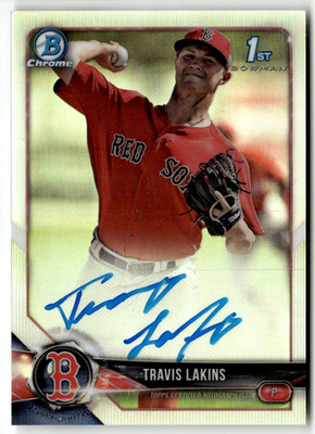 2018 Topps Bowman Chrome MLB No. CPA-TL Travis Lakins On-Card Auto