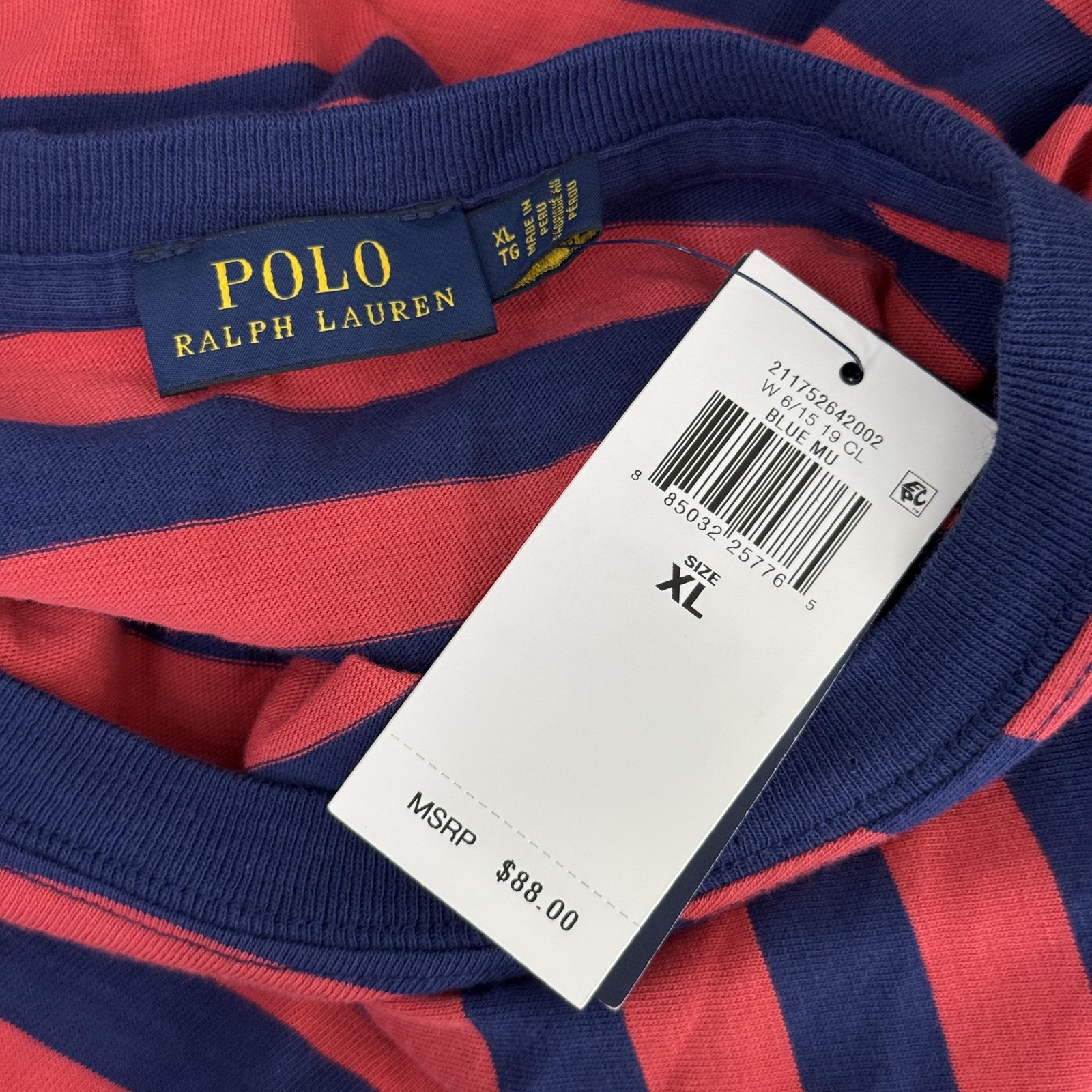 Polo Ralph Lauren Top Donna XL Rugby Camicia Righe Girocollo Crop Little Pony