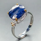 gem jewelry 5 ct Blue Sapphire Ring 925 Sterling Silver Size 7 /R461330