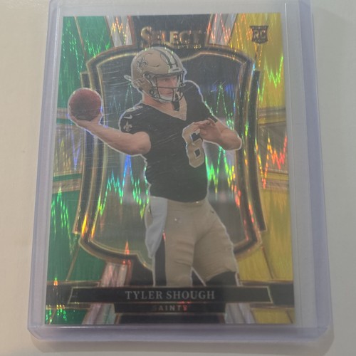 Panini 2025 Select Premier Level Prizm Yellow Green Shock Tyler Shough RC #141
