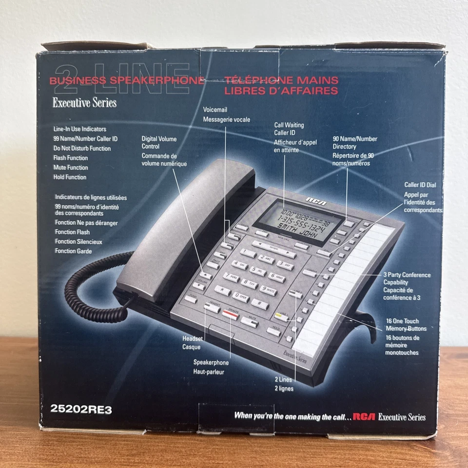 Teléfono de Escritorio Serie Ejecutiva RCA 2 Líneas Modelo 25202RE3-B Thomson Inc  Foto 3 de 4