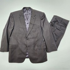 Jos A Bank 46R 40x28 Brown Pinstripe Wool Full Canvas Surgeon's Cuffs Mens Suit