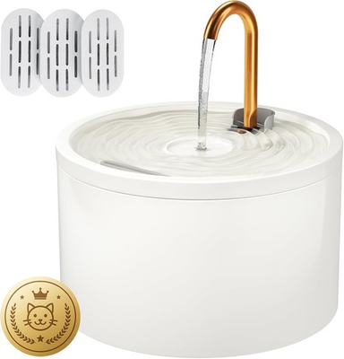 #ad Ceramic Automatic Cat Water Fountain Ultra Quiet Pump and 3 Filters 2.1L $44.99