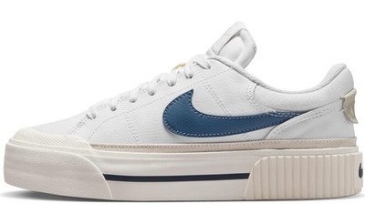 Nike Womens Court Legacy Lift Platform Sneakers White Blue Brown Sail 10.5 AU