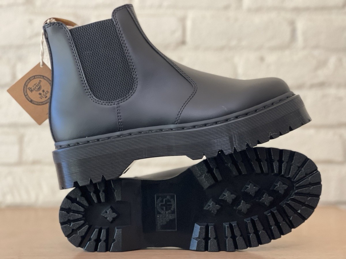 Dr Martens Black Vegan Leather 2976 Quad Chelsea Platform Jadon