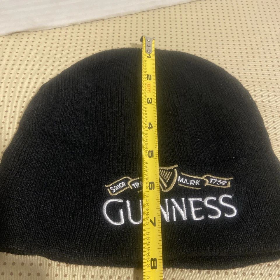 Gorro vintage Guinness irlandés Stout cerveza calavera bordado negro Foto 4 de 4