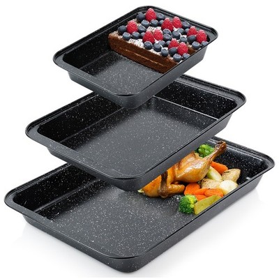Ofenform Granit 28x19/37,5x25,5/47,5x32 cm 3er Set Auflaufform Backform Blech