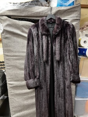 Women s Black Long Fur Coat Lined Collared Open Front Solid Winter L/XL