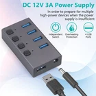 Gray 4 Port USB 3.0 Multi Hub High Speed Splitter For Desktop Laptop PC