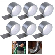 6 Rolls Silver Duct Tape Packaging Box Sealing Packing Carton 2 x 10 yds New