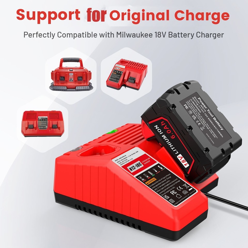 High-Capacity M18 18V Battery For Milwaukee Tools – 12.0Ah, 8.0Ah, 6.0Ah Options, Lithium-Ion, 5-Year Warranty