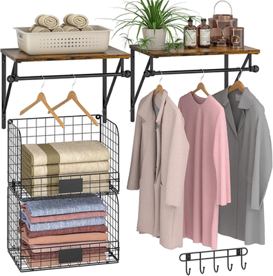#ad Laundry Room Shelves Wall Mounted with Wire Baskets over the Washer and Dryer S $68.59