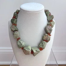 Suzanne Kalan Raw Unakite Jasper Necklace