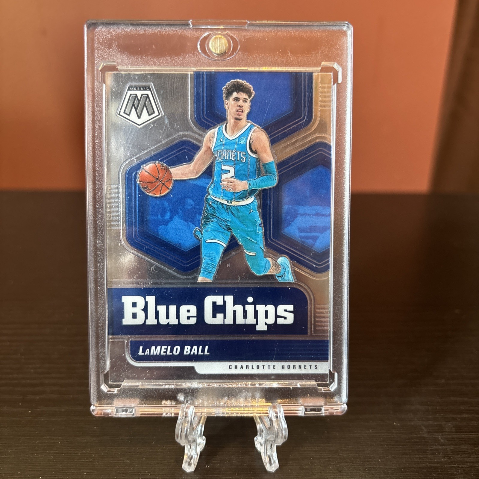 2020-21 Panini Mosaic LAMELO BALL Blue Chips Rookie Insert #9 Hornets RC