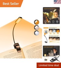 9-LED Rechargeable Book Light - Eye-Caring, Portable Clip-On for Perfect Reading