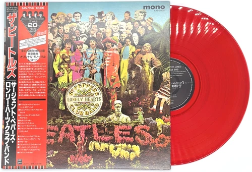NM WAX! The Beatles Sgt. Peppers Japan RED VINYL Mono EAS-70137 OBI Very Clean