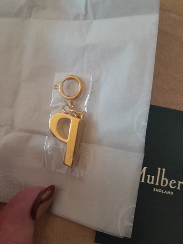 Mulberry Letter 'P' Keyring/bag Charm/purse Zip Pull BNWT and Box - Picture 6 of 10