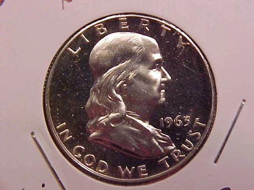 1963 FRANKLIN HALF DOLLAR - LIGHT CAMEO - PROOF - SEE PICS! - (N8067)