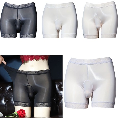 Herren Höschen durchsichtig Unterwäsche Mesh Boxershorts Etuikleid Unterteil Club transparent - Bild 6 von 49