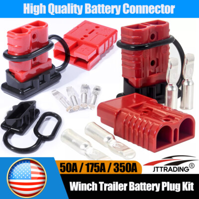 #ad 2X Battery Quick Connect Disconnect Jumper Connectors Cable Plug Winch 50A 350A $10.57