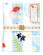 Japanese Cotton Tenugui Tapestry Hand Towel Bento Fukukoi Lucky Charm Goldfish