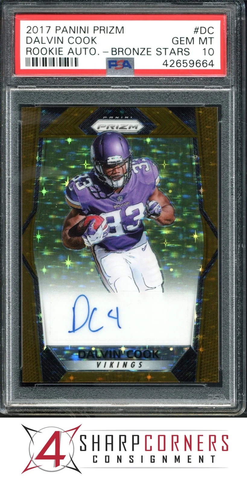Dalvin Cook Panini Prizm Rookie Autographs #DC Bronze Stars