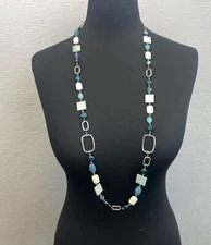 Lia Sophia Silver Tone Multi Design Beaded Adjustable Necklace