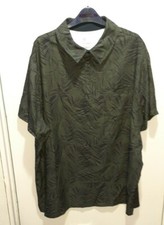 All In Motion Golf Polo Short Sleeve Shirt Olive Green Palm Men's Stretch Woven