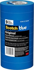 Scotchblue Original Painter's Tape 9 Rolls 094 Inch Wide Multi Surface Use