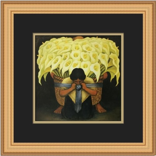 DIEGO RIVERA, THE FLOWER SELLER,1942, AUTHENTIC 1980's SMALL ART
