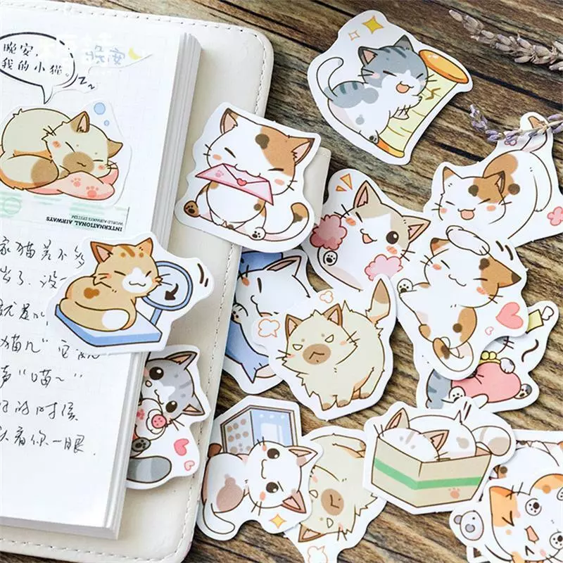 Stickers de gato kawai