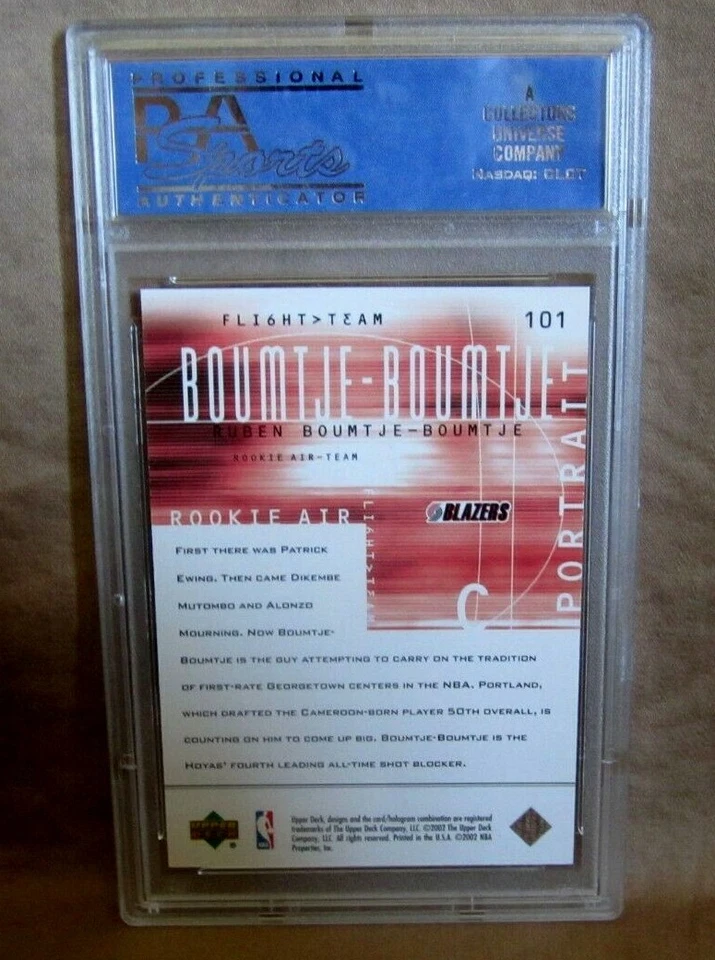 Ruben Boumtje-Boumtje RC 2001-02 UD Flight Team Rookie#37/500 PSA9!Trailblazers - Image 2 of 2