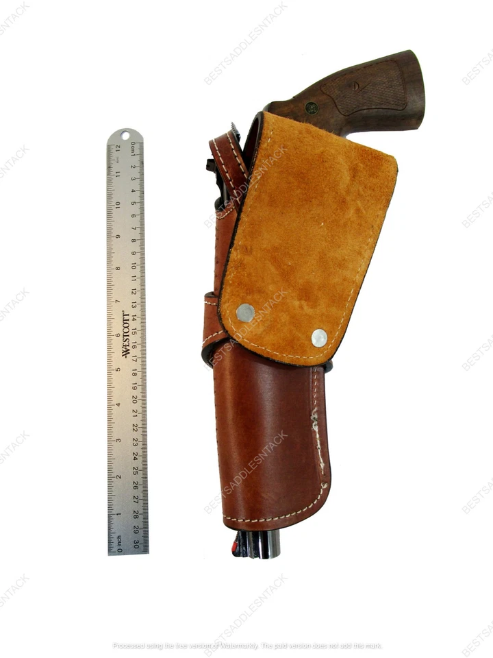 FUNDA UNIVERSAL AJUSTE PISTOLA CUBIERTA SOPORTE REVÓLVER FONDO ABIERTO CUERO MECANIZADO Foto 3 de 4