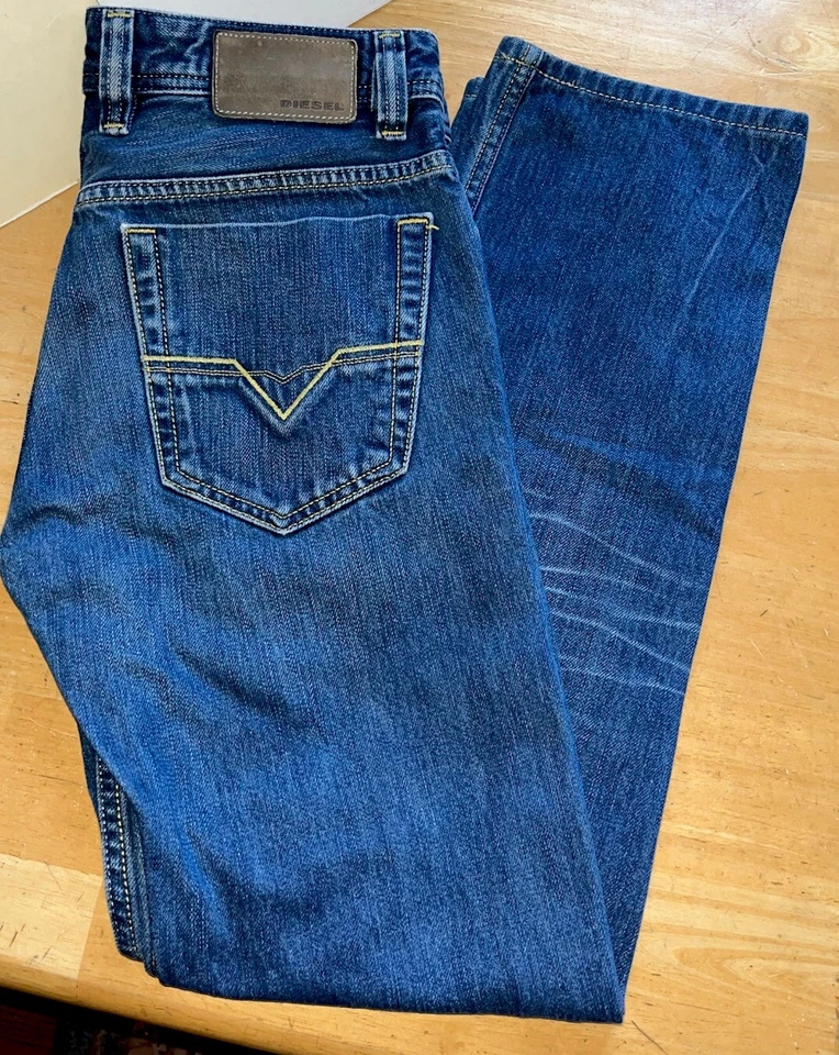 Rare DIESEL VIKER-R-BOX Straight Button Fly Dark Blue Jeans 008P8-Sz 27 x 28 - Image 3 of 4