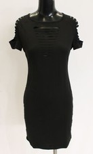 Shein Women's Prive Short Sleeve Ripped Design Bodycon Dress CA4 Black Small