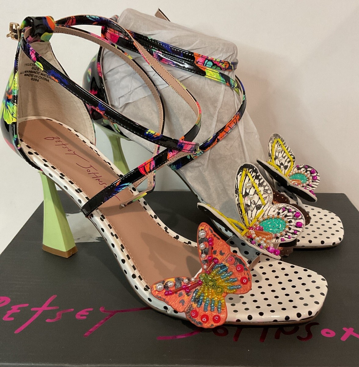 Betsey Johnson Trudie Butterfly Black Multicolored Heels