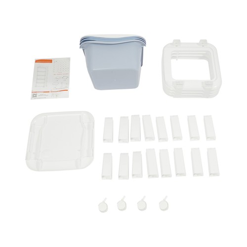 Scatola portaoggetti organizer sfumata 4 livelli blu sfumato con ruote spingibili - Foto 12 di 12