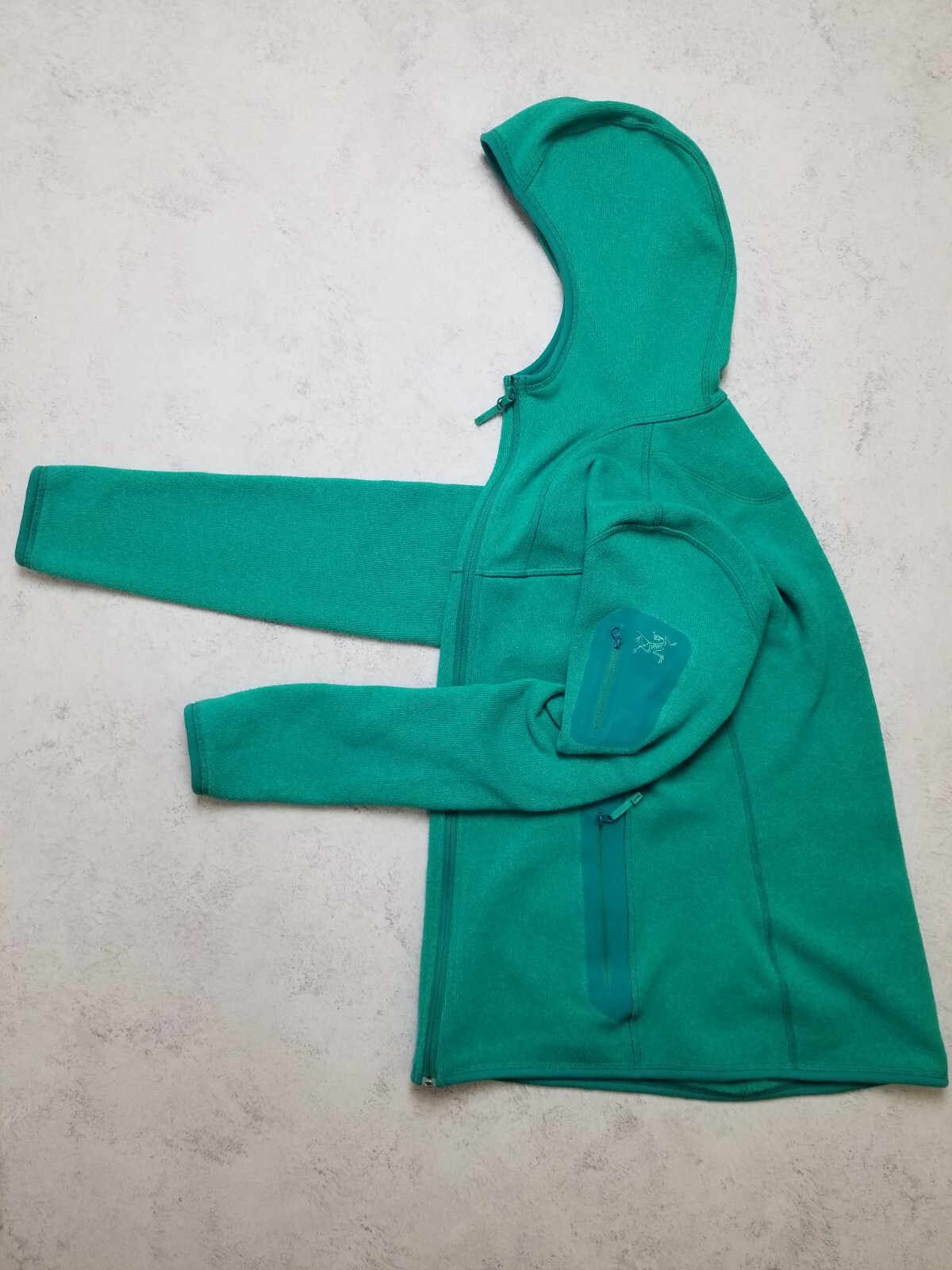 Arc'Teryx Covert Full Zip Fleece Felpa con Cappuccio Polartec Turchese Giacca Donna Taglia M