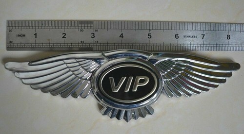 1pcs 3D Metal Luxury VIP Logo Wings Car Bonnet Hood Emblem Badges Decal ...