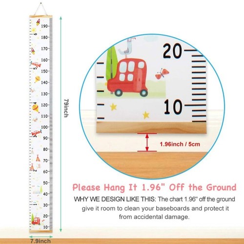 Wooden Growth Chart Ruler Height Measuring Chart for Kids Child Room - Picture 2 of 10