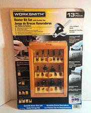 WorkSmith 13pc. Carbide-Tipped Wood Router Bit Set 1/4" Shank Woodworking in box