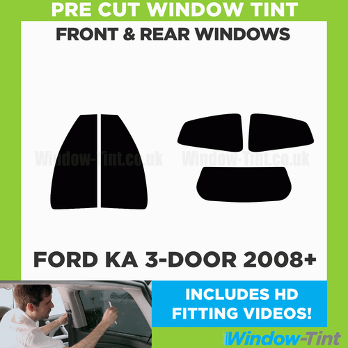 For Ford KA 3-door 2008+ Full Pre Cut Window Tint Kit Front & Rear Tinting Film - Picture 2 of 10